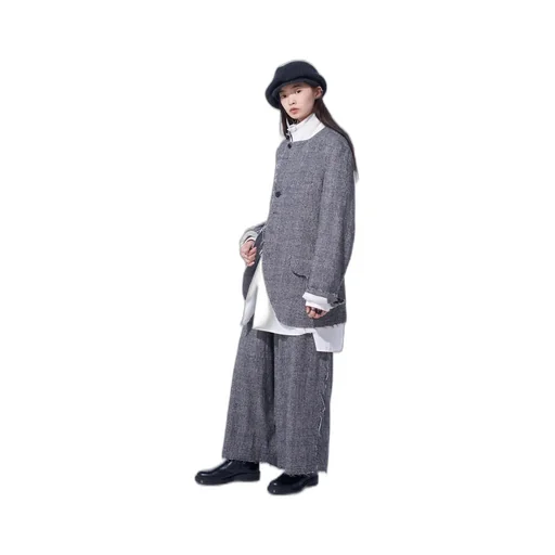 Glen Check Cut-Out Hem Jacket