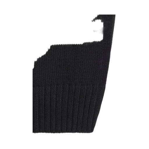 7G Wool-Blend Intarsia Crow-Pattern High Neck Knit
