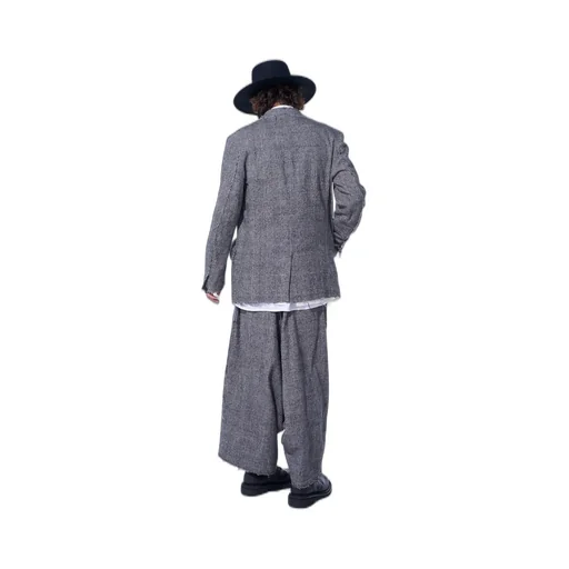 Glen Check Cut-Out Hem Jacket