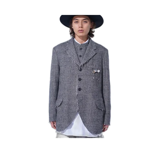 Glen Check Cut-Out Hem Jacket