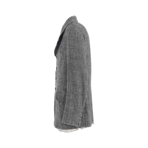 Glen Check Cut-Out Hem Jacket