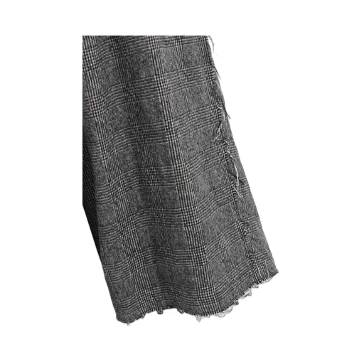Glen Check Raw Edge Wide Sarouel Pants