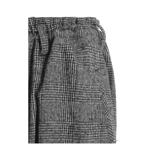 Glen Check Raw Edge Wide Sarouel Pants