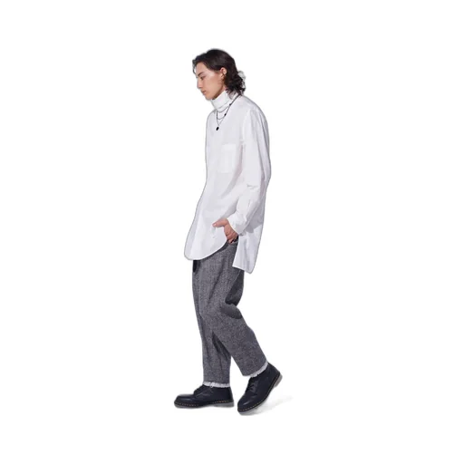 Glen Check Cut-Out Hem Pants