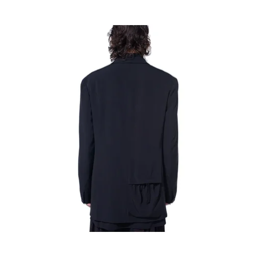 Crepe De Chine Shirring Pockets Jacket