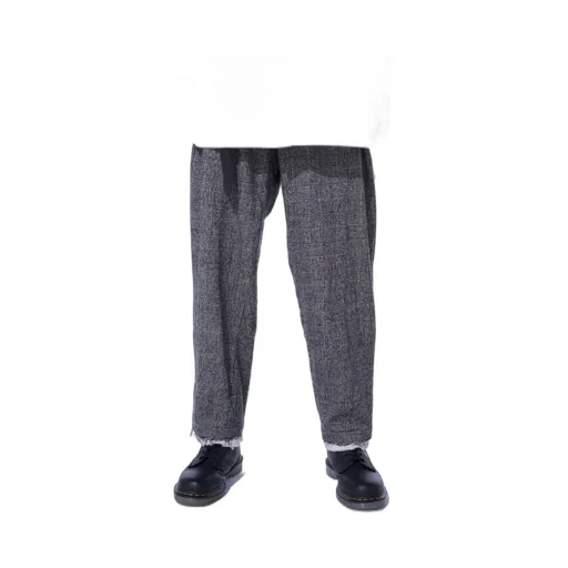 Glen Check Cut-Out Hem Pants