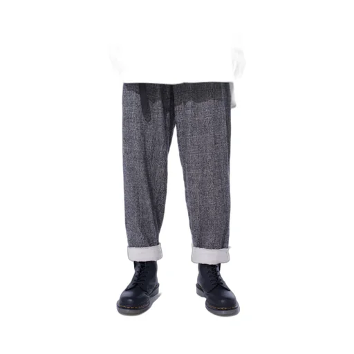 Glen Check Cut-Out Hem Pants