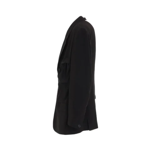 Crepe De Chine Shirring Pockets Jacket
