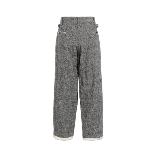 Glen Check Cut-Out Hem Pants