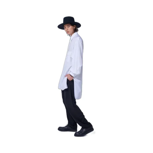 Crepe De Chine Shirring Pockets Tapered Pants