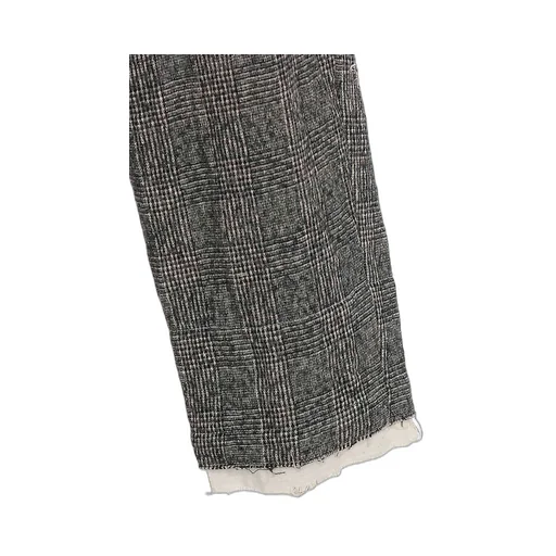 Glen Check Cut-Out Hem Pants