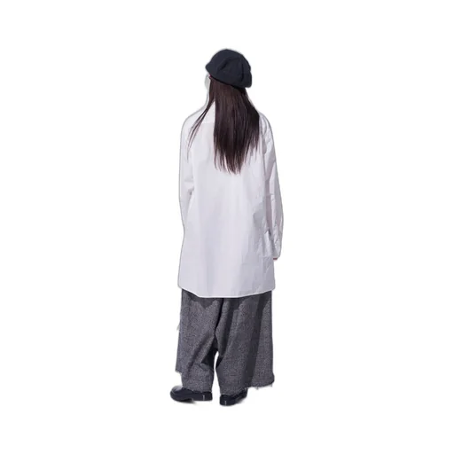 Glen Check Raw Edge Wide Sarouel Pants