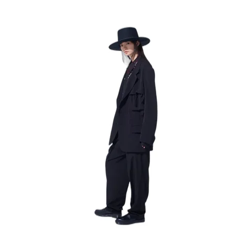 Crepe De Chine Shirring Pockets Tapered Pants