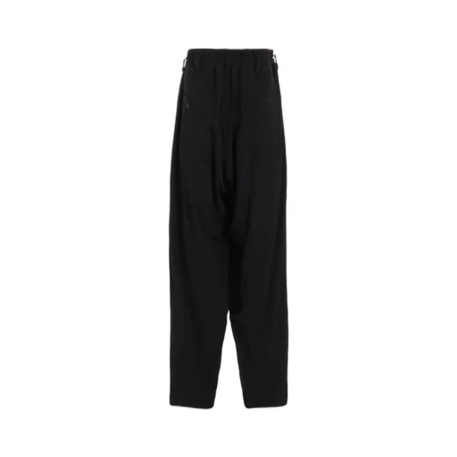 Crepe De Chine Shirring Pockets Tapered Pants