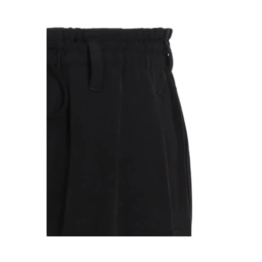 Crepe De Chine Shirring Pockets Tapered Pants