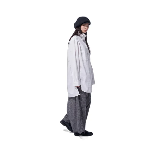 Glen Check Raw Edge Wide Sarouel Pants
