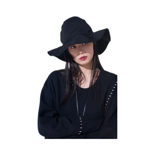 Crepe De Chine Long Brim Hat