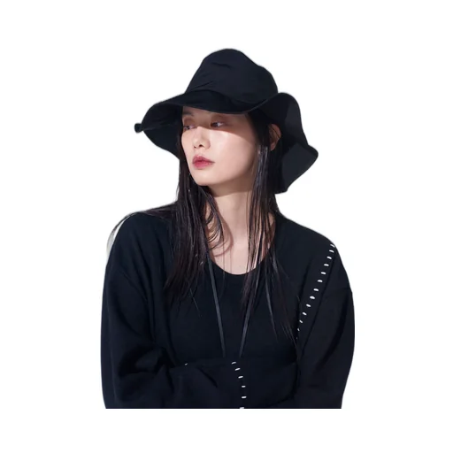 Crepe De Chine Long Brim Hat