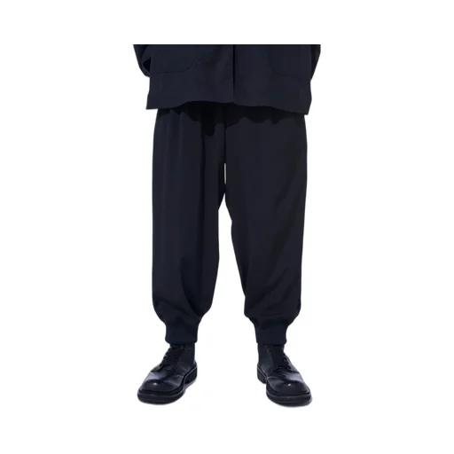 Crepe De Chine Hem Rib 2 Tuck Jogger Pants
