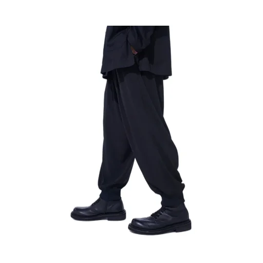 Crepe De Chine Hem Rib 2 Tuck Jogger Pants