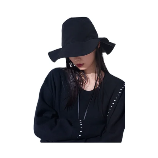 Crepe De Chine Long Brim Hat