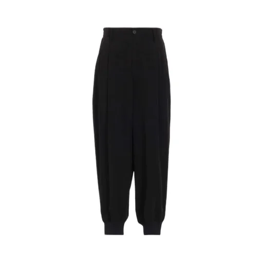Crepe De Chine Hem Rib 2 Tuck Jogger Pants