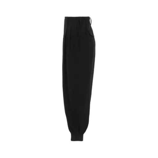 Crepe De Chine Hem Rib 2 Tuck Jogger Pants