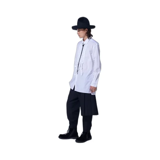Cotton Broad Asymmetrical Frill Shirt