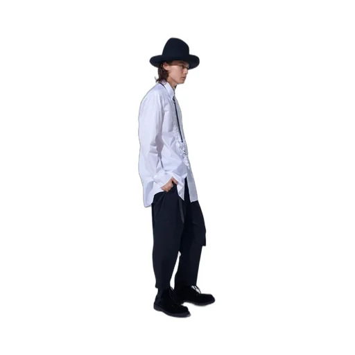 Cotton Broad Asymmetrical Frill Shirt