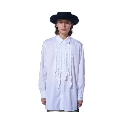 Cotton Broad Asymmetrical Frill Shirt