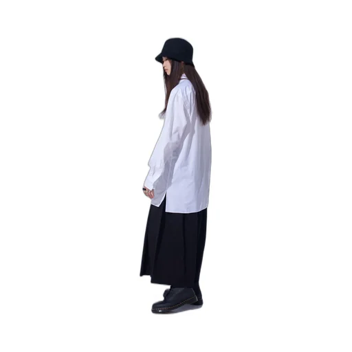Cotton Broad Asymmetrical Frill Shirt