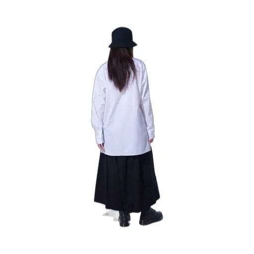 Cotton Broad Asymmetrical Frill Shirt
