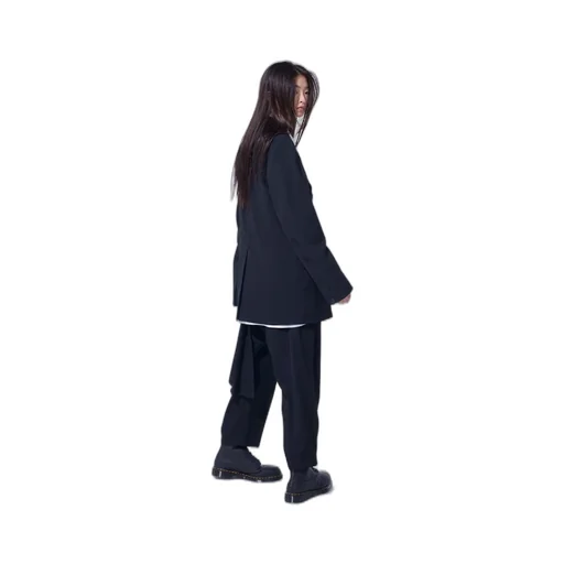 Washer Wool Gabardine Asymmetric Pocket Jacket
