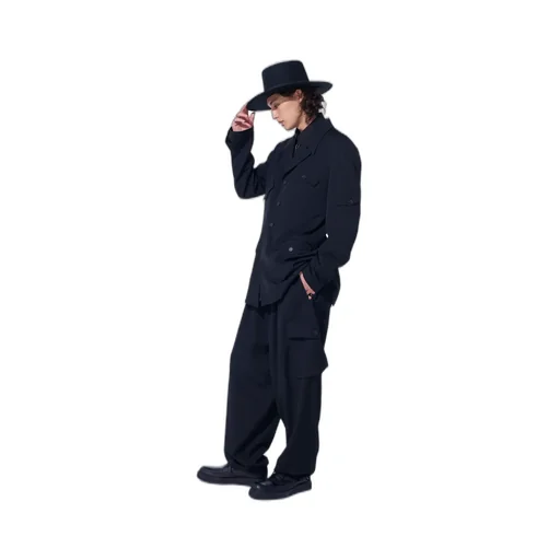 Washer Wool Gabardine Asymmetric Pocket Jacket