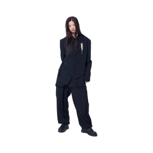 Washer Wool Gabardine Vest Front Jacket
