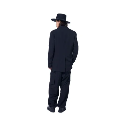 Washer Wool Gabardine Asymmetric Pocket Jacket
