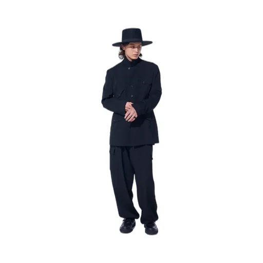 Washer Wool Gabardine Asymmetric Pocket Jacket