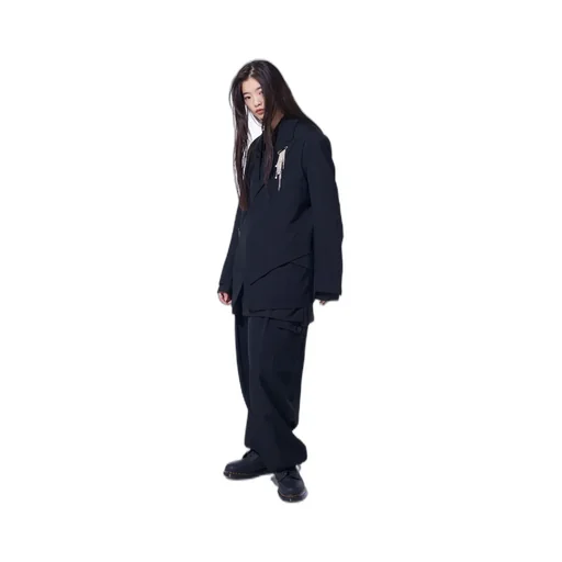 Washer Wool Gabardine Vest Front Jacket