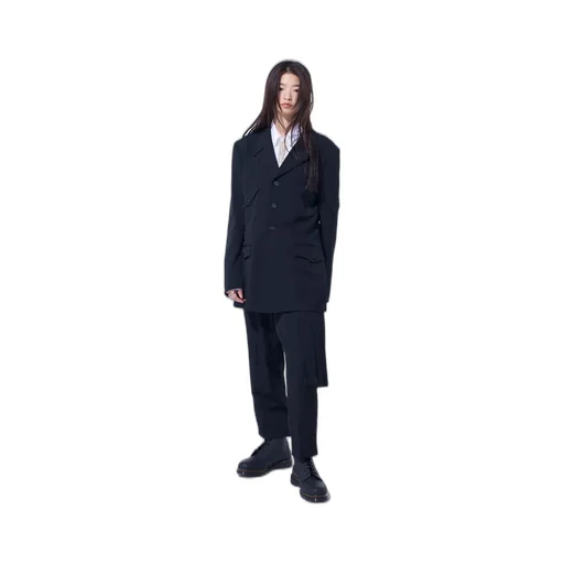 Washer Wool Gabardine Asymmetric Pocket Jacket