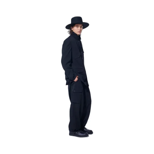 Washer Wool Gabardine Asymmetric Pocket Jacket