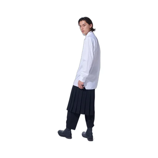 Washer Wool Gabardine Skirted Wrap Pants