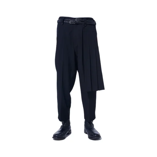 Washer Wool Gabardine Skirted Wrap Pants