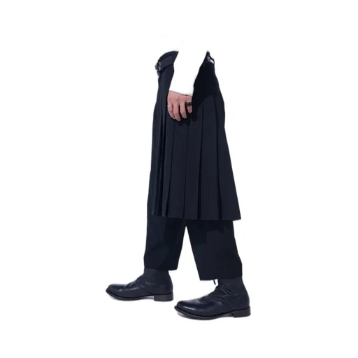 Washer Wool Gabardine Skirted Wrap Pants