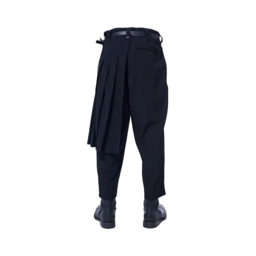 Washer Wool Gabardine Skirted Wrap Pants