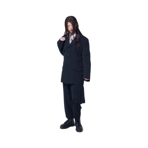 Washer Wool Gabardine Skirted Wrap Pants