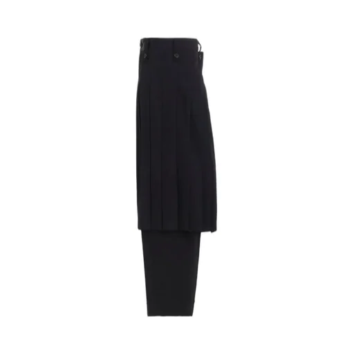 Washer Wool Gabardine Skirted Wrap Pants