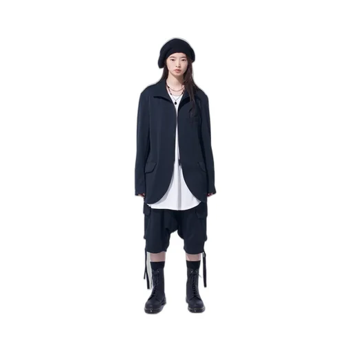 Pe/Smooth Zipper Thread Turtle Neck Jacket
