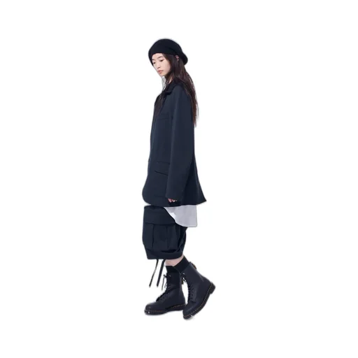 Pe/Smooth Zipper Thread Turtle Neck Jacket