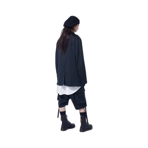 Pe/Smooth Zipper Thread Turtle Neck Jacket