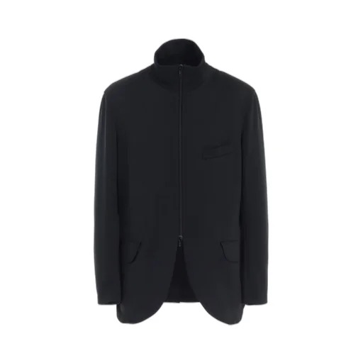 Pe/Smooth Zipper Thread Turtle Neck Jacket